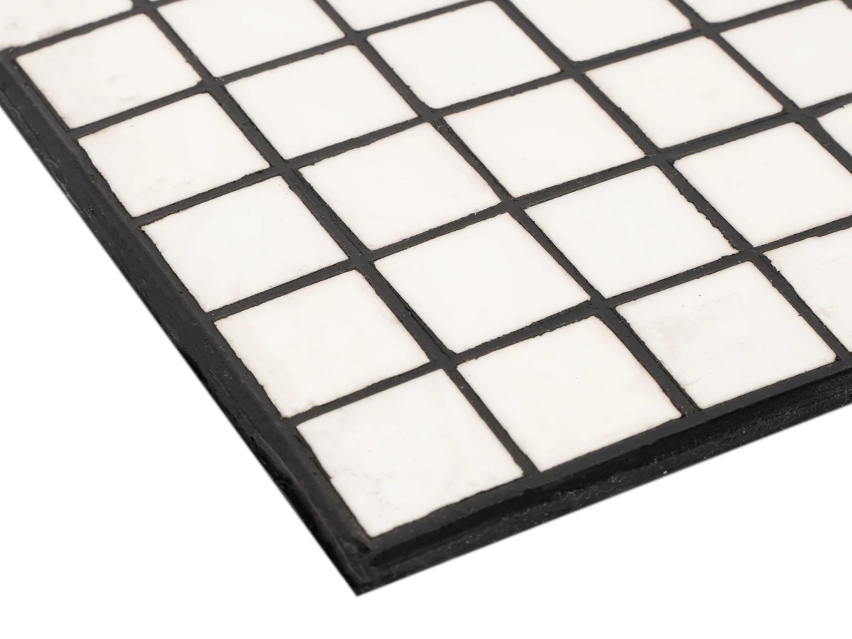 Wear-resistant — Ceramic wear pad · black · 70 Sh A · with bonding layer (BL) (RT-CER70-BK-BL)