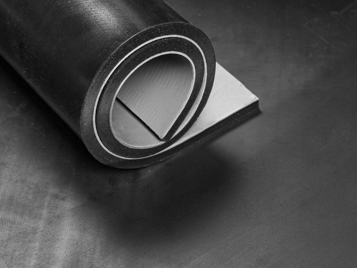 Wear-resistant — Oil-resistant anti-abrasion · black · 60 Sh A · with bonding layer (BL) (RT-NBR60-BK-AB-BL)